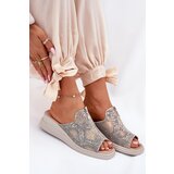 Boto Womens Wedge Sandals With Zipper Animal Print Beige Irriva | Shoptok.si