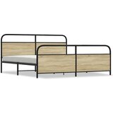 Maison Chic Kovinski Posteljni okvir - Dvoposteljna postelja - Zakonska postelja brez vzmetnice sonoma hrast 200x200 cm, (21694817) | Shoptok.si