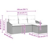 vidaXL 4-dijelni vrtni kauč set s jastučićima crni poli ratan | shoptok.hr