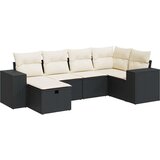  6-dijelni set vrtnih sofa s jastucima crni od poliratana | shoptok.hr