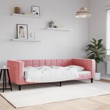 vidaXL Raztegljiva postelja roza 90x200 cm žamet Cene