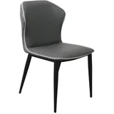 stolica trpezarijska 50x43x85cm tamno siva eko koža 701