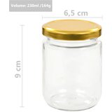  Staklenke za džem sa zlatnim poklopcima 48 kom 230 ml | shoptok.hr