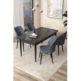 Hanah home Set Trpezarijski sto i 4 stolice Arp, Sivo-crna | Eponuda.ba