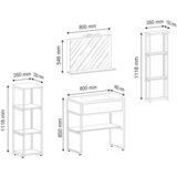 MID.YOU Kopalnica Bitila 80, Bela, Barva Hrasta, 5-Delno | Shoptok.si