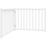 vidaXL Vrata za pse zložljiva 2 panela bela 160 cm trden les jelke | Shoptok.si