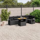 vidaXL 7-dijelni set vrtnih sofa od poliratana s jastucima crni | shoptok.hr