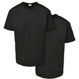 Urban Classics Plus Size Organic Base T-Shirt 2-Pack Black+Black Cene