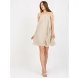Fashion Hunters One size beige mini dress with pleating