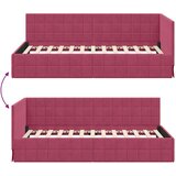 vidaXL Kotna postelja z vzglavjem vinsko rdeča 90 x 200 cm Žamet | Shoptok.si
