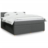 vidaXL Box spring postelja z vzmetnico temno siva 180x200 cm blago | Shoptok.si