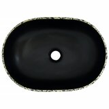 Nadgradni umivaonik crno-plavi ovalni 47 x 33 x 13 cm keramički | shoptok.hr