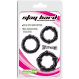 Lonely Stay Hard - set prstenova za penis - crni (3 dijela) | shoptok.hr