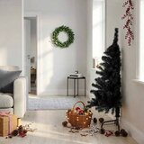  Umjetna polovica božićnog drvca sa stalkom crna 120 cm PVC | shoptok.hr