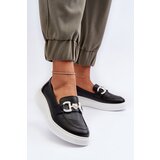 Kesi Women's leather loafers with platform, black, S.Barski | shoptok.hr