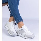 D/CEO marka niezdefiniowana White sneakers decorated with glitter and rhinestones Savina Cene