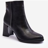 Boto Leather Boots on Heel Black Popilla | Shoptok.si