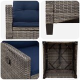  Vrtni Stol 2 pcs siva in mornarsko modra 56 x 60 x 112 cm, (5000285832) | Shoptok.si