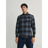 karirasta srajca regular fit - mornarsko modra