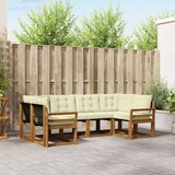  Set vanjskih sofa 6 kom. Prirodna i krem Smeđa 245 x 130,5 x 73 cm | Shoptok.si