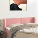  The Living Store Vzglavje z ušesi roza 147x23x78/88 cm žamet - Vzglavje, (21496619) | Shoptok.si