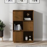 vidaXL Visoka omara medeno rjava 74x35x117 cm trdna borovina Cene