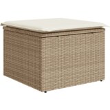 vidaXL 9-delni set vrtnega kavča z blazinami Bež Poli ratan Acacia | Shoptok.si