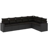  7-dijelni set vrtnih sofa od poliratana s jastucima crni | shoptok.hr