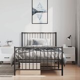 Metalni okvir kreveta uzglavlje i podnožje crni 100x190 cm | shoptok.hr