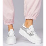 D/CEO marka niezdefiniowana White glitter sneakers with animal print Bertula | Shoptok.si