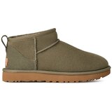 Ugg Snežke iz semiša Classic Ultra Mini zelena barva, 1116109.MMP Cene