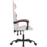 vidaXL Vrtljiv gaming stol belo in roza umetno usnje | Shoptok.si