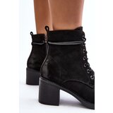 Boto Women's Low Heel Lace-up Black Ankle Boots Serellia | ePonuda.com
