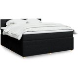 vidaXL Krevet s oprugama i madracem crni 180x200 cm od tkanine | shoptok.hr
