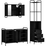  Set ormarića za kupaonicu 3 kom. Crni hrast 40 x 36 x 200 5 cm - Crni hrast Kuhinjska elemenata (1 vrata i 2 police) + viseći or | shoptok.hr
