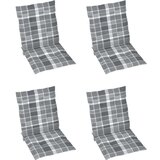  Jastuci za vrtne stolice 4 kom sivi karirani 100x50x3cm tkanine Cijene