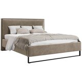 MID.YOU OBLAZINJENA POSTELJA 180 cm x 200 cm , les, tekstil, leseni material rjava | Shoptok.si
