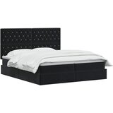  Krevet s od storage s uzglavljem Crna 200 x 200 cm Baršun | shoptok.hr