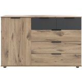 Best Price Komoda Bergamo, Barva Hrasta, Barva Grafita | Shoptok.si