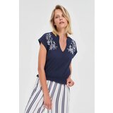 Marisse Navy Blue Cotton Blouse | shoptok.hr