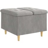  Otoman za pohranu Svijetlo siva 60 x 60 x 45 cm Baršun | Eponuda.ba