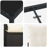 vidaXL 9-delni vrtni jedilni set z blazinami črni poli ratan | Shoptok.si