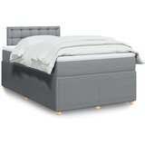 vidaXL Boxspring postelja z vzmetnico svetlo siva 120x190 cm blago | Shoptok.si