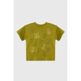 Emporio Armani Otroška bombažna majica zelena barva