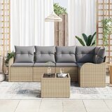  Sjedeća garnitura za vrt s jastukom 6 pcs Bež Poli ratan | shoptok.hr