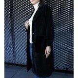Gemre Long black coat with plush pockets Badra | shoptok.hr