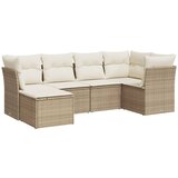 Maison Chic Seti vrtnega pohištva - Vrtna garnitura - Vrtni pohištvo set 6-delna z blazinami bež poli ratan, (21815424) | Shoptok.si