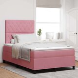  Postelja z vzmetnico z vzmetnico Roza 120 x 190 cm Žamet, (5000127110) | Shoptok.si