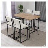 Hanah home Set Barski sto i 4 stolice Retro Cream Walnut | Eponuda.com