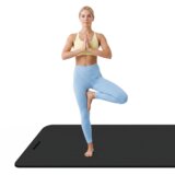 Rebel Active prostirka za gimnastiku za jogu, pilates, fitness, 200x115cm, debljine 1cm, TPE materijal, crna | shoptok.hr